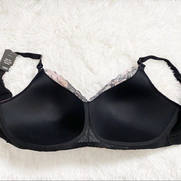 NWT Torrid Black Floral Lightly Lined Lace Wireless Bra 360 Back Smoothing 44DDD - Picture 4 of 11